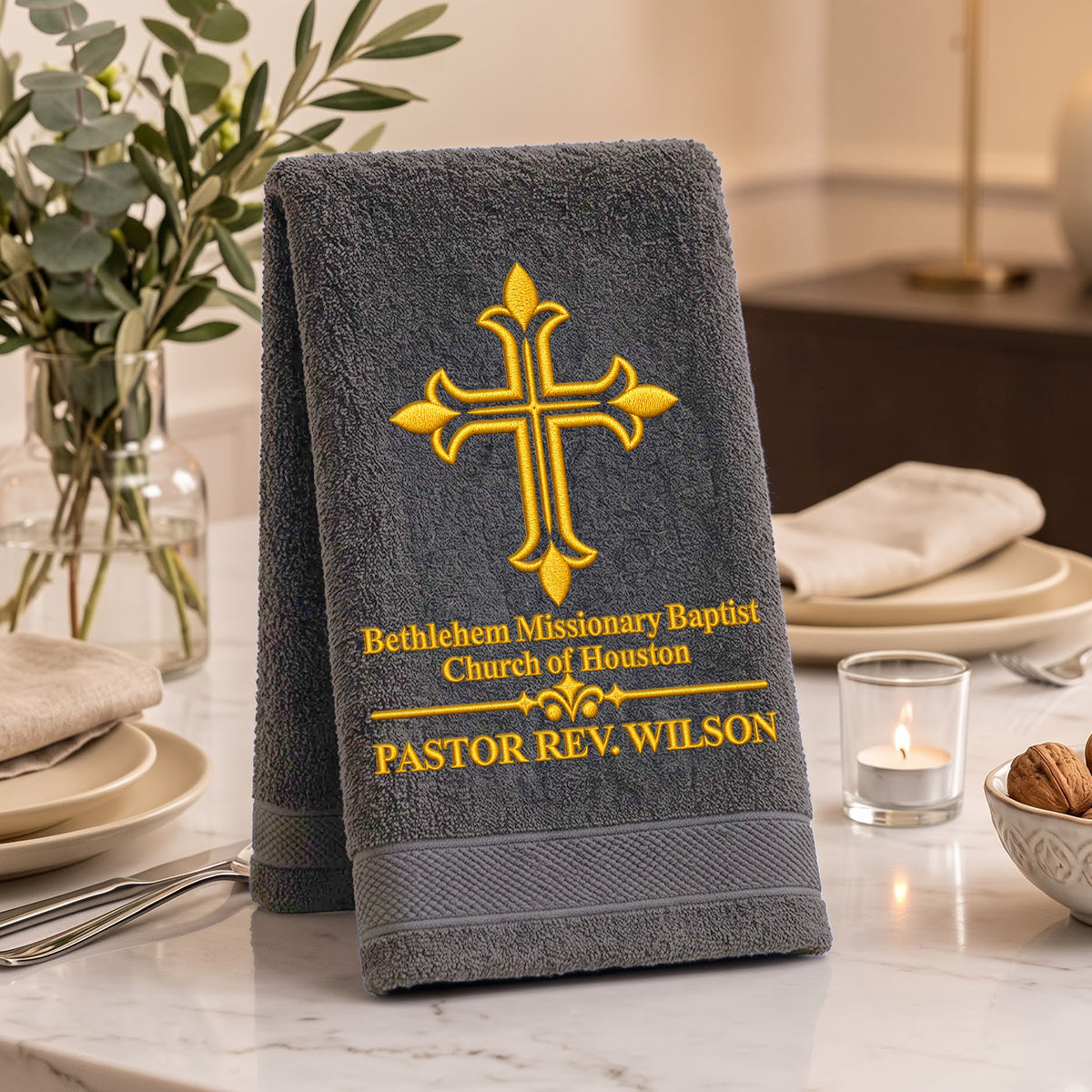 A Servant Called By God - Personalized Embroidered Fingertip Towel