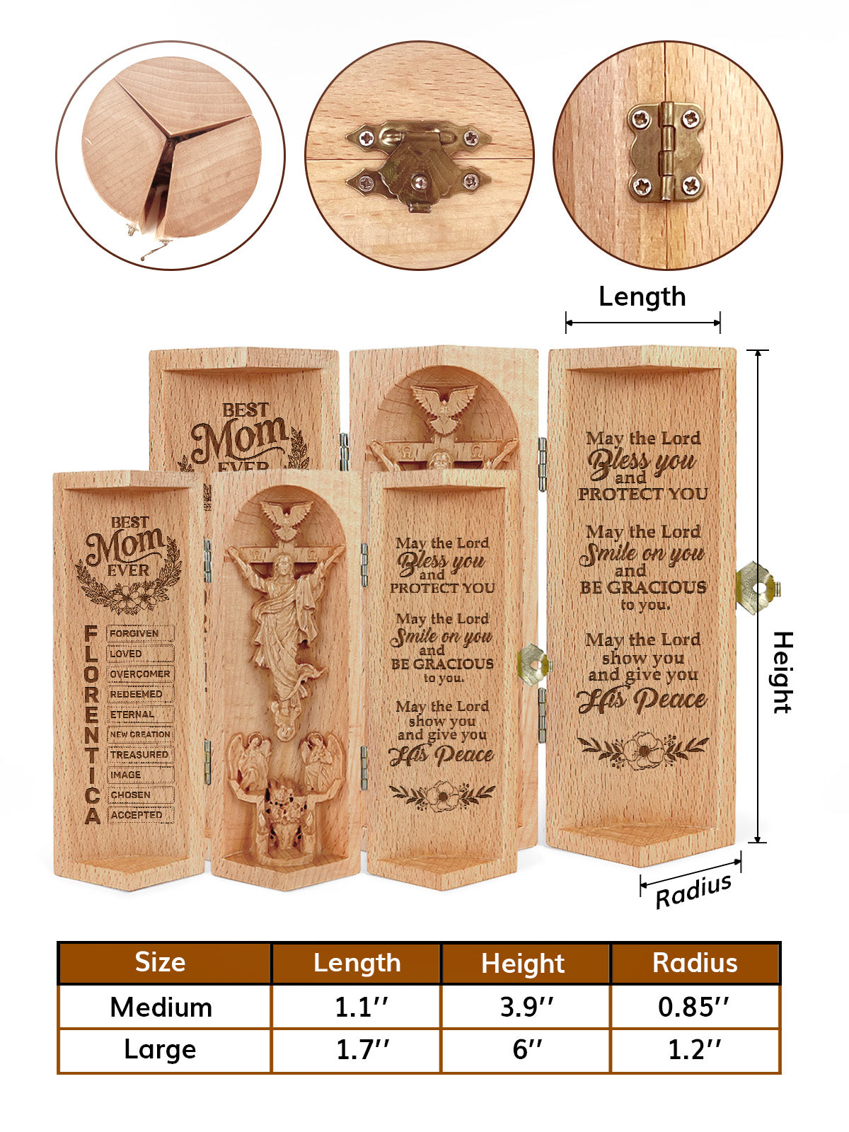 Best Mom Ever - Personalized Openable Wooden Cylinder Sculpture of Jesus Christ