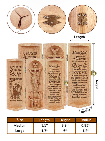 A Prayer Of Love - Personalized Wooden Cylinder Sculpture