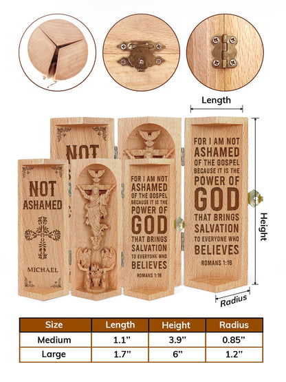 Not Ashamed Of The Gospel Romans - Personalized Openable Wooden Cylinder Sculpture of Jesus Christ FCWJCLEHA1884L