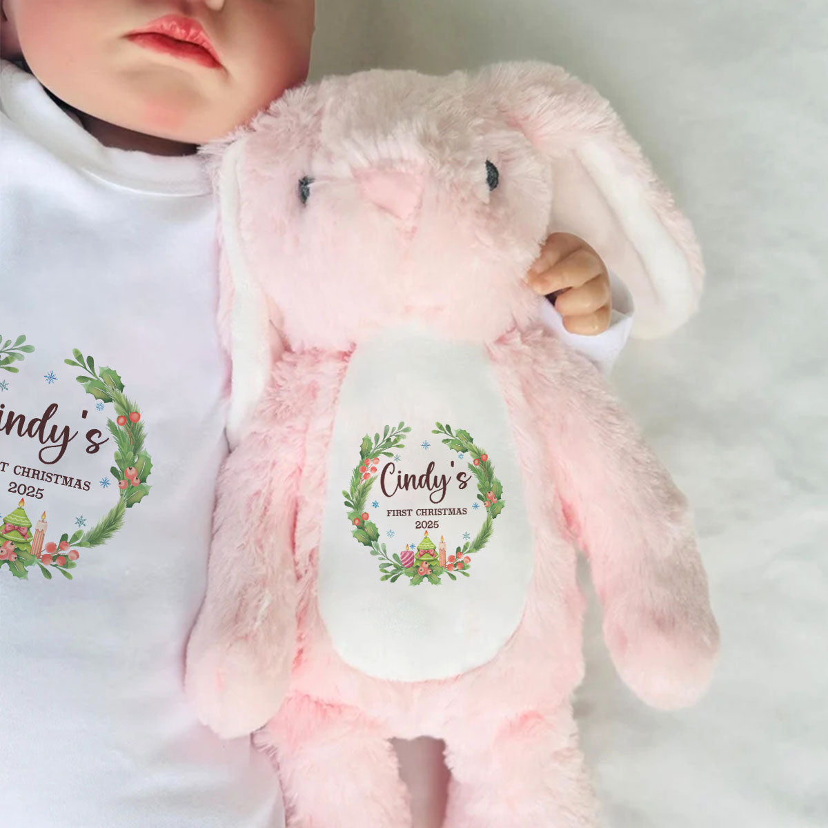 Baby's First Christmas - Personalized Stuffed Bunny