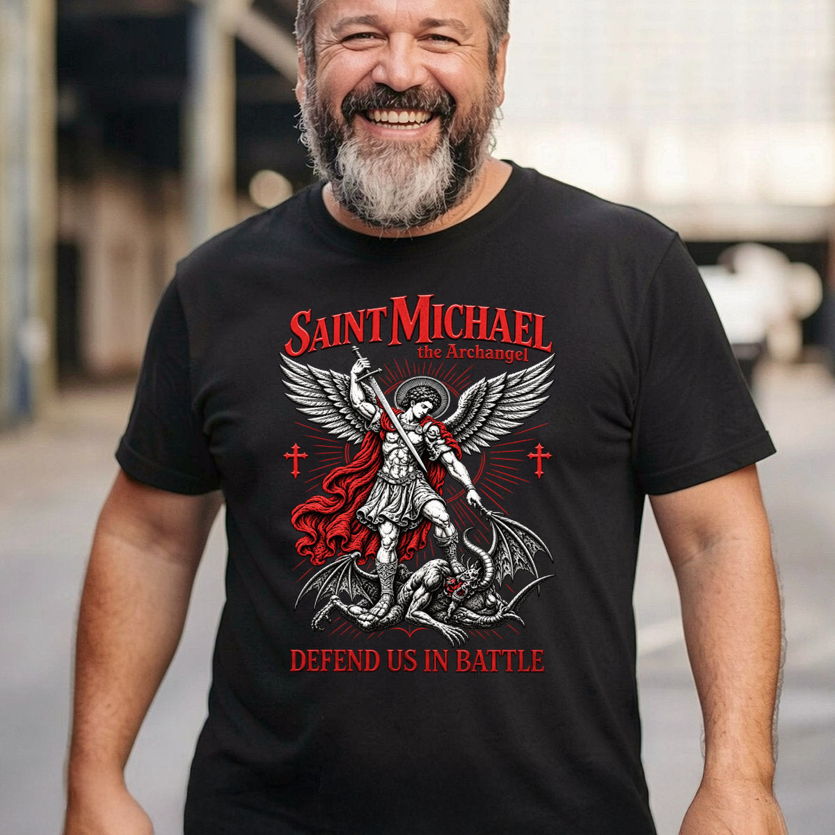 Saint Michael The Archangel Defend Us In Battle -  2D Unisex T-shirt
