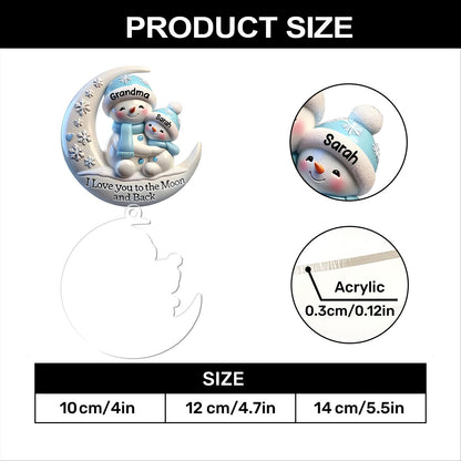 Grandma & Me Moonlight Snuggle - Personalized 1-Layer Acrylic Ornament
