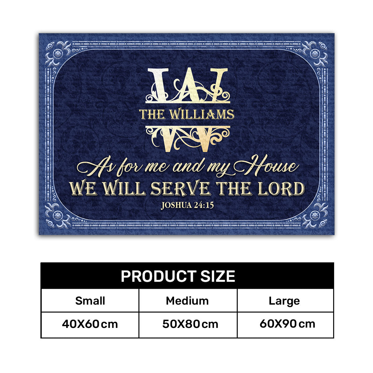 As For Me And My House We Will Serve The Lord - Personalized Doormat