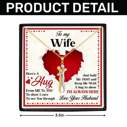 Here's A Hug From Me To You - Personalized Hug Charm Necklace