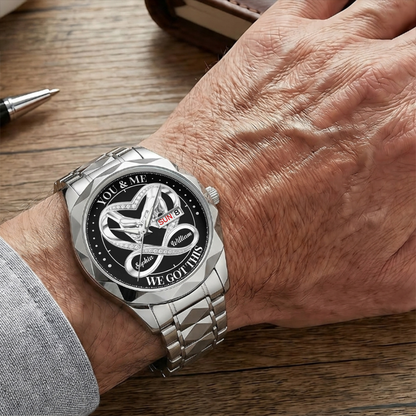 Our Love Tells Time - Personalized Men's Wrist Watch