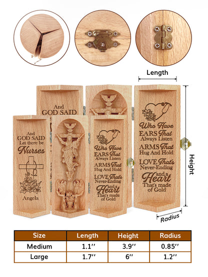 And God Said Let There Be Nurse - Personalized Openable Wooden Cylinder Sculpture FCWJCLETN2629T