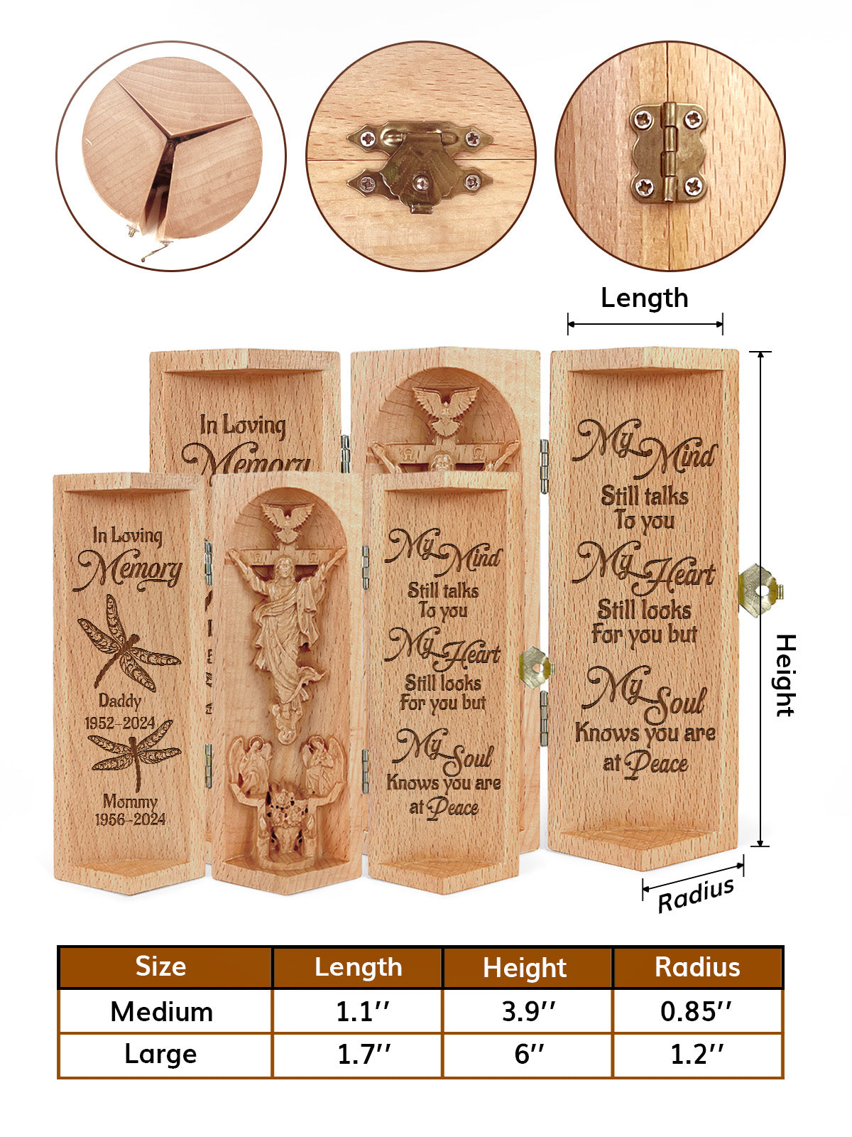 My Mind Still Talks To You - Personalized Openable Wooden Cylinder Sculpture of Jesus Christ