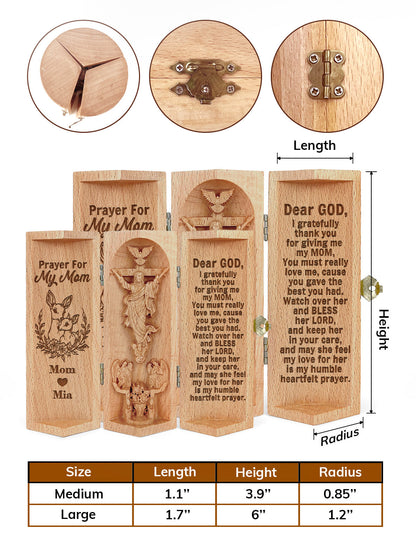 Personalized Prayer For My Mom - Personalized Openable Wooden Cylinder Sculpture of Jesus Christ FCWJCLETN2377T