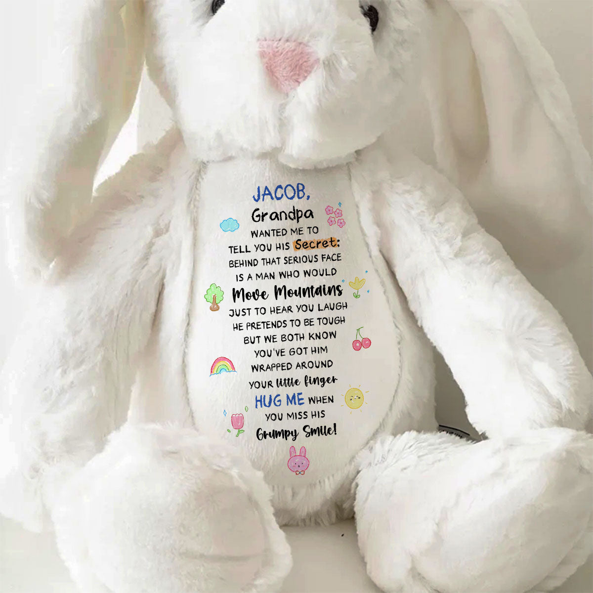 Grandpa Wants To Tell You - Personalized Stuffed Bunny