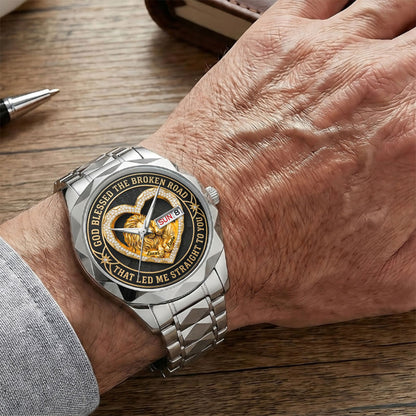 Blessed Road Led To You - Personalized Men's Wrist Watch