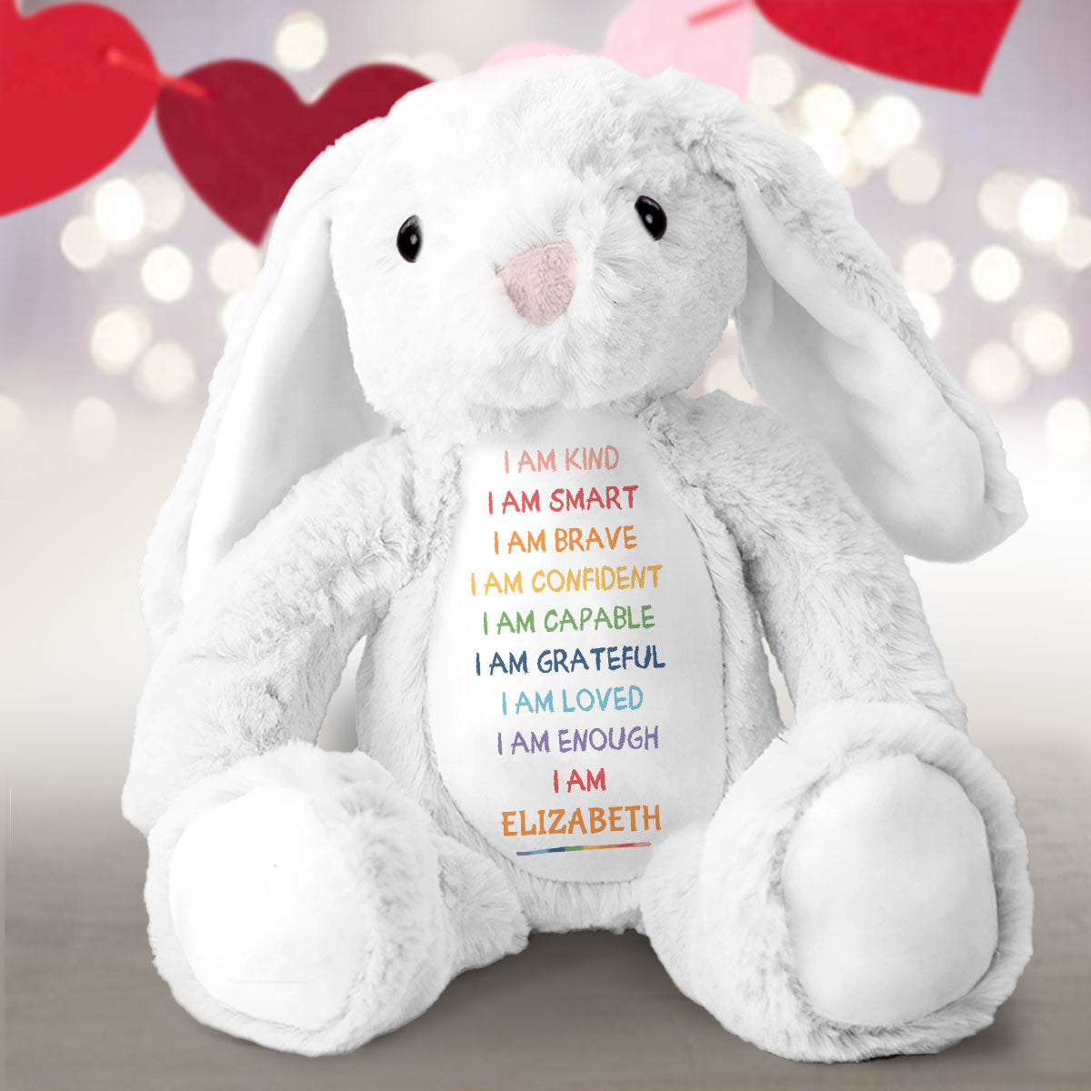 I'm Kind Smart Loved - Personalized Stuffed Bunny