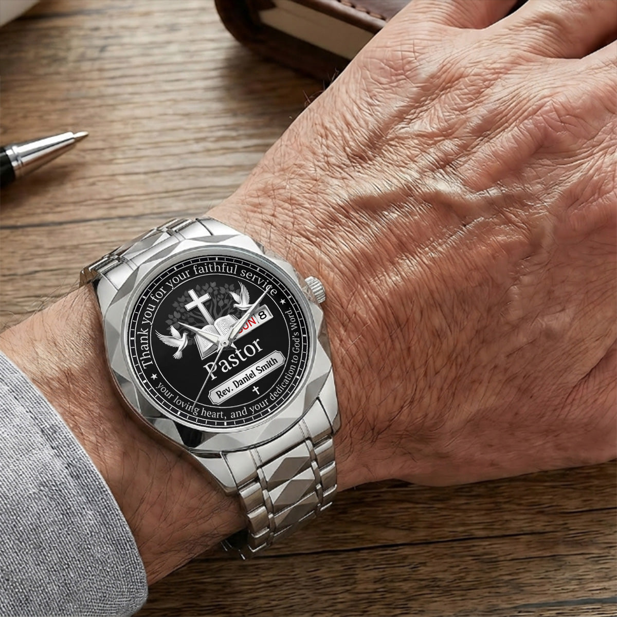 Faithful Servant Appreciation - Personalized Men's Wrist Watch