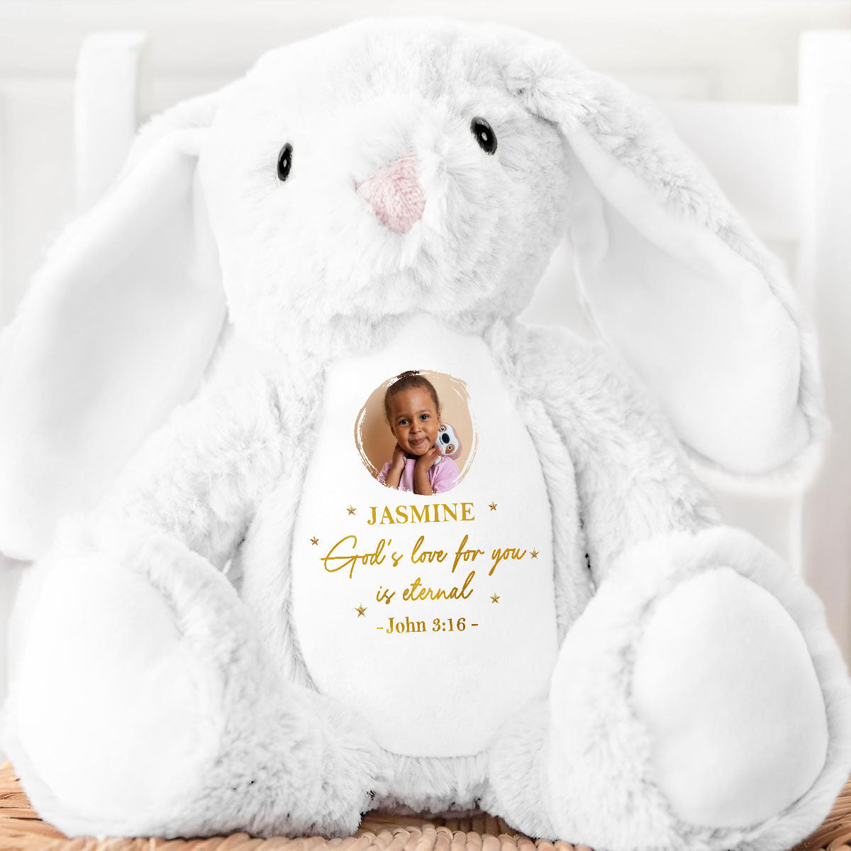 God's Promises For Kids - Personalized Stuffed Bunny