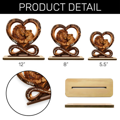 God Blessed The Broken Road That Led Me Straight To You - Personalized 2-Layer Wood Plaque With Flat Base