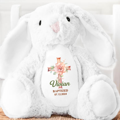 Kid Christening Day - Personalized Stuffed Bunny