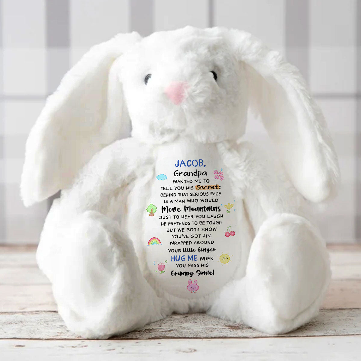 Grandpa Wants To Tell You - Personalized Stuffed Bunny