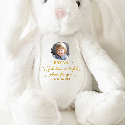 God's Promises For Kids - Personalized Stuffed Bunny