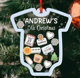 Baby 1st Christmas - Personalized 3 Layered Christmas Shaker Ornament ...